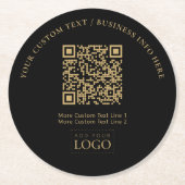 Eenvoudige Branded Business Logo QR Code Promotie Ronde Kartonnen Onderzetter (Voorkant)