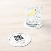 Eenvoudige Branded Business Logo QR Code Promotie Ronde Kartonnen Onderzetter (Insitu)