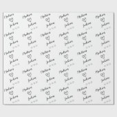 Eenvoudige bride- en bruinnamen bruiloft wit cadeaupapier (Vlak)