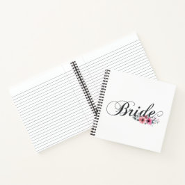 Eenvoudige Bride Floral Calligrafie | Laptop Notitieboek
