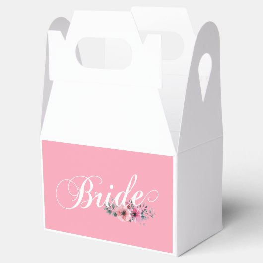 Eenvoudige Bride Floral Calligrafie | Ventilator Bedankdoosjes (Geopend)