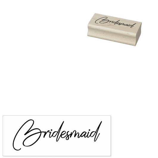 Eenvoudige Bridesmaid Typografie Rubberstempel (Gestempeld)