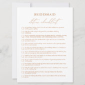 Eenvoudige bridesmaidstarieven Controlelijst Bride Kaart (Voorkant)