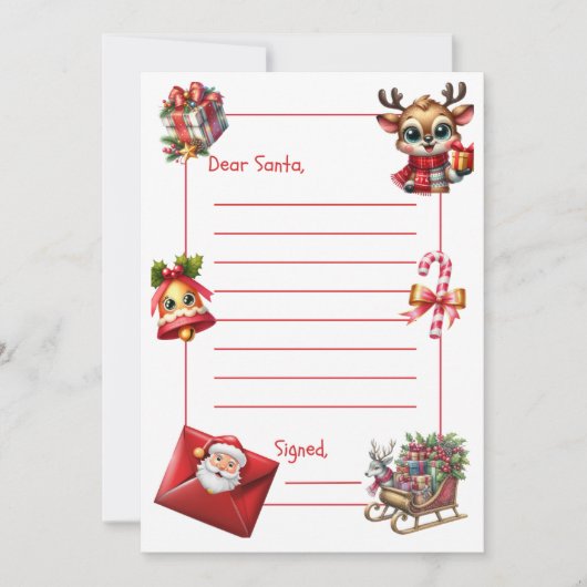 Eenvoudige brief aan Sinterklaas Kaart (Voorkant)