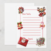 Eenvoudige brief aan Sinterklaas Kaart (Voorkant / Achterkant)