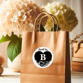 Eenvoudige brief van hart gebladerte bruiloft Dank Ronde Sticker