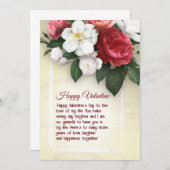 Eenvoudige briefkaart voor Floral Valentijn (Voorkant / Achterkant)