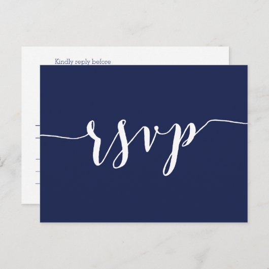 Eenvoudige Briefkaarten van de Navy Blue Wedding R (Voorkant / Achterkant)