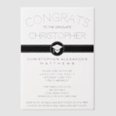 Eenvoudige Bright Lights Black Cool Graduation Par Vellum Uitnodigingen (Voorkant)