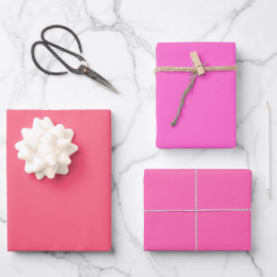 Eenvoudige Brink Roze Heet Roze Schakeringen 3 Tin Inpakpapier Vel