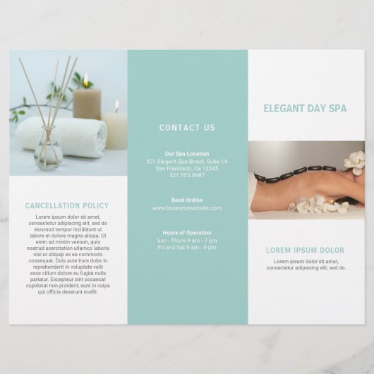 Eenvoudige brochure van Aqua Elegant Spa (Voorkant)