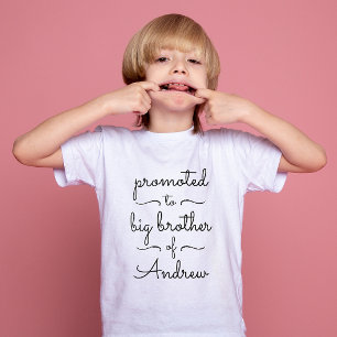 Eenvoudige Broer Zus Zwart Wit Schrift T-shirt