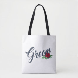 Eenvoudige Bruid Bloem Bruiloft Calligrafie | Bood Tote Bag