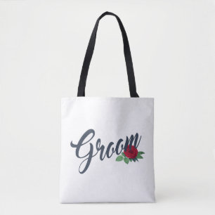 Eenvoudige Bruid Bloem Bruiloft Calligrafie Bood Tote Bag