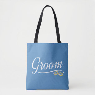 Eenvoudige Bruid Bloem Bruiloft Calligrafie Bood Tote Bag