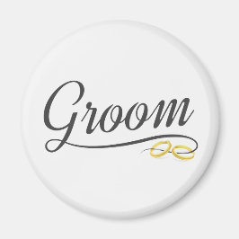 Eenvoudige Bruid Bloem Bruiloft Calligrafie | Magn Magneet