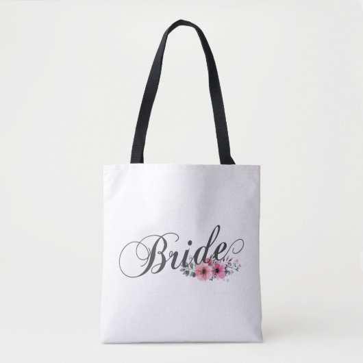 Eenvoudige Bruid Bloem Calligrafie | Boodschappent Tote Bag (Voorkant)