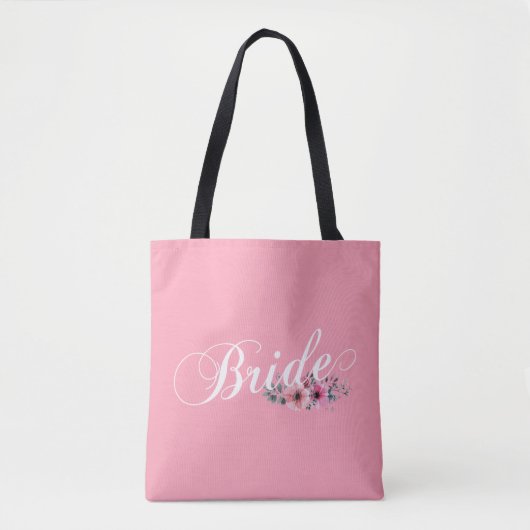 Eenvoudige Bruid Bloem Calligrafie | Boodschappent Tote Bag (Voorkant)