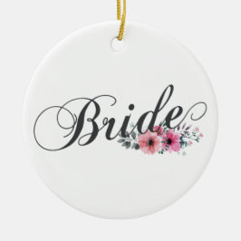 Eenvoudige Bruid Bloem Calligrafie | Kerstversieri Keramisch Ornament
