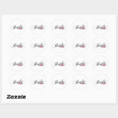 Eenvoudige Bruid Bloem Calligrafie | Sticker (Vel)