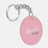 Eenvoudige Bruid Bloemrijke Calligrafie | Sleutelh Sleutelhanger (Voorkant Links)