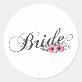 Eenvoudige bruid bloemrijke kalligrafie | Sticker