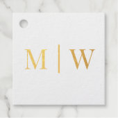 Eenvoudige bruid bruidegom bruiloft 2 Initiaal Mon Bedankjes Labels (Voorkant)