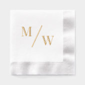 Eenvoudige bruid bruidegom bruiloft 2 Initiaal Mon Folie Servetten (Voorkant)