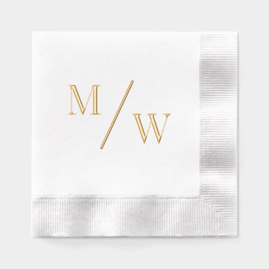 Eenvoudige bruid bruidegom bruiloft 2 Initiaal Mon Folie Servetten (Voorkant)