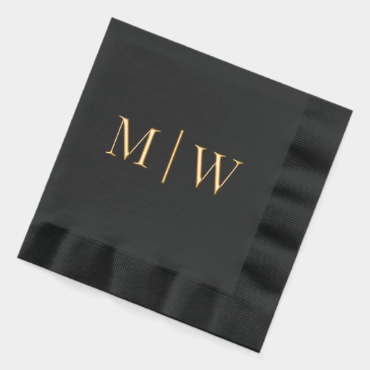Eenvoudige bruid bruidegom bruiloft 2 Initiaal Mon Folie Servetten (Links)