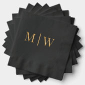Eenvoudige bruid bruidegom bruiloft 2 Initiaal Mon Folie Servetten (Insitu (Gestapeld))