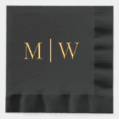 Eenvoudige bruid bruidegom bruiloft 2 Initiaal Mon Folie Servetten (Voorkant)