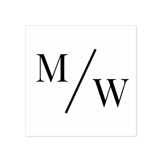 Eenvoudige bruid bruidegom bruiloft 2 Initiaal Mon Rubberstempel (Afrduk)