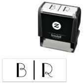 Eenvoudige bruid bruidegom bruiloft 2 Initiaal Mon Zelfinktende Stempel (In situ)