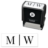 Eenvoudige bruid bruidegom bruiloft 2 Initiaal Mon Zelfinktende Stempel (In situ)