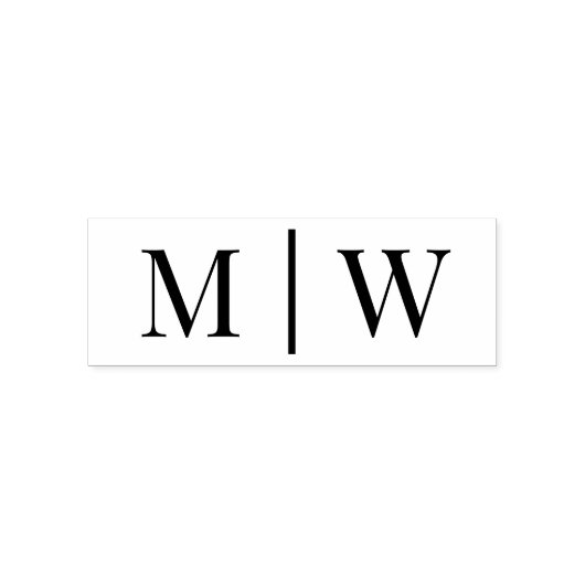 Eenvoudige bruid bruidegom bruiloft 2 Initiaal Mon Zelfinktende Stempel (Design)