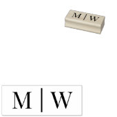 Eenvoudige Bruid Bruidegom Trouw 2 Initiele Monogr Rubberstempel (Gestempeld)