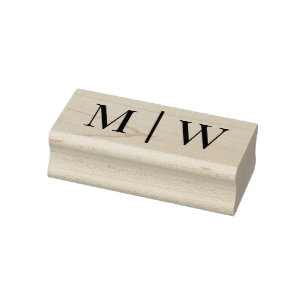 Eenvoudige Bruid Bruidegom Trouw 2 Initiele Monogr Rubberstempel