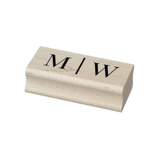Eenvoudige Bruid Bruidegom Trouw 2 Initiele Monogr Rubberstempel (Stempel)