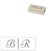 Eenvoudige Bruid Bruidegom Trouwen 2 Initiaal Mono Rubberstempel (Gestempeld)