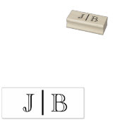 Eenvoudige Bruid Bruidegom Trouwen 2 Initiaal Mono Rubberstempel (Gestempeld)