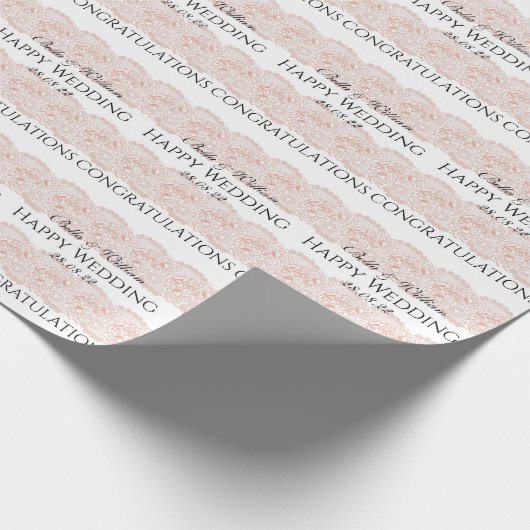 Eenvoudige bruid- en bruidebruiloft cadeaupapier (Hoek)