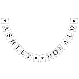 Eenvoudige Bruid en Bruidegom Elegante Trouw Vlaggetjes