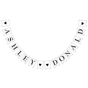 Eenvoudige Bruid en Bruidegom Elegante Trouw Vlaggetjes