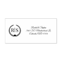 Eenvoudige bruid en bruidegom Monogram Retouradres