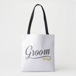 Eenvoudige Bruidsboeket Bloemige Trouw Calligrafie Tote Bag