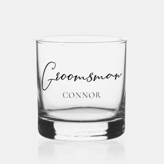 Eenvoudige Bruidsjonker Aanpasbaar Bachelorfeest Whisky Glas (Voorkant)