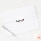 Eenvoudige bruidsmeisje-huwelijk kalligrafie | Sti Ronde Sticker (Envelop)