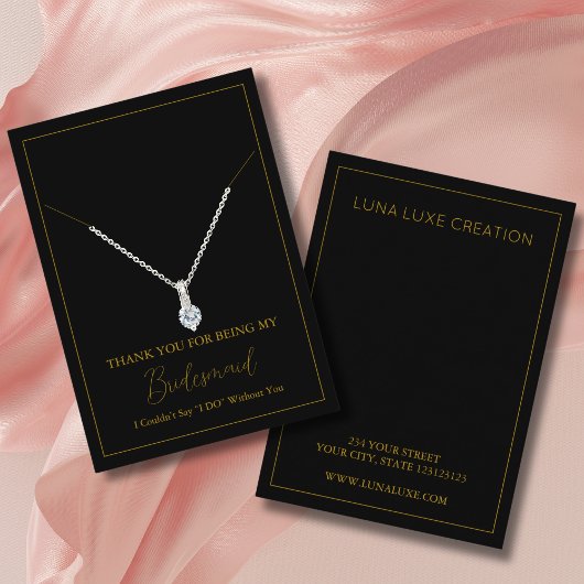 Eenvoudige bruidsmeisje Ketting Display Kaart Plaatskaartje