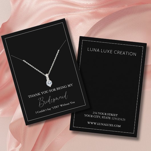 Eenvoudige bruidsmeisje Ketting Display Kaart Plaatskaartje